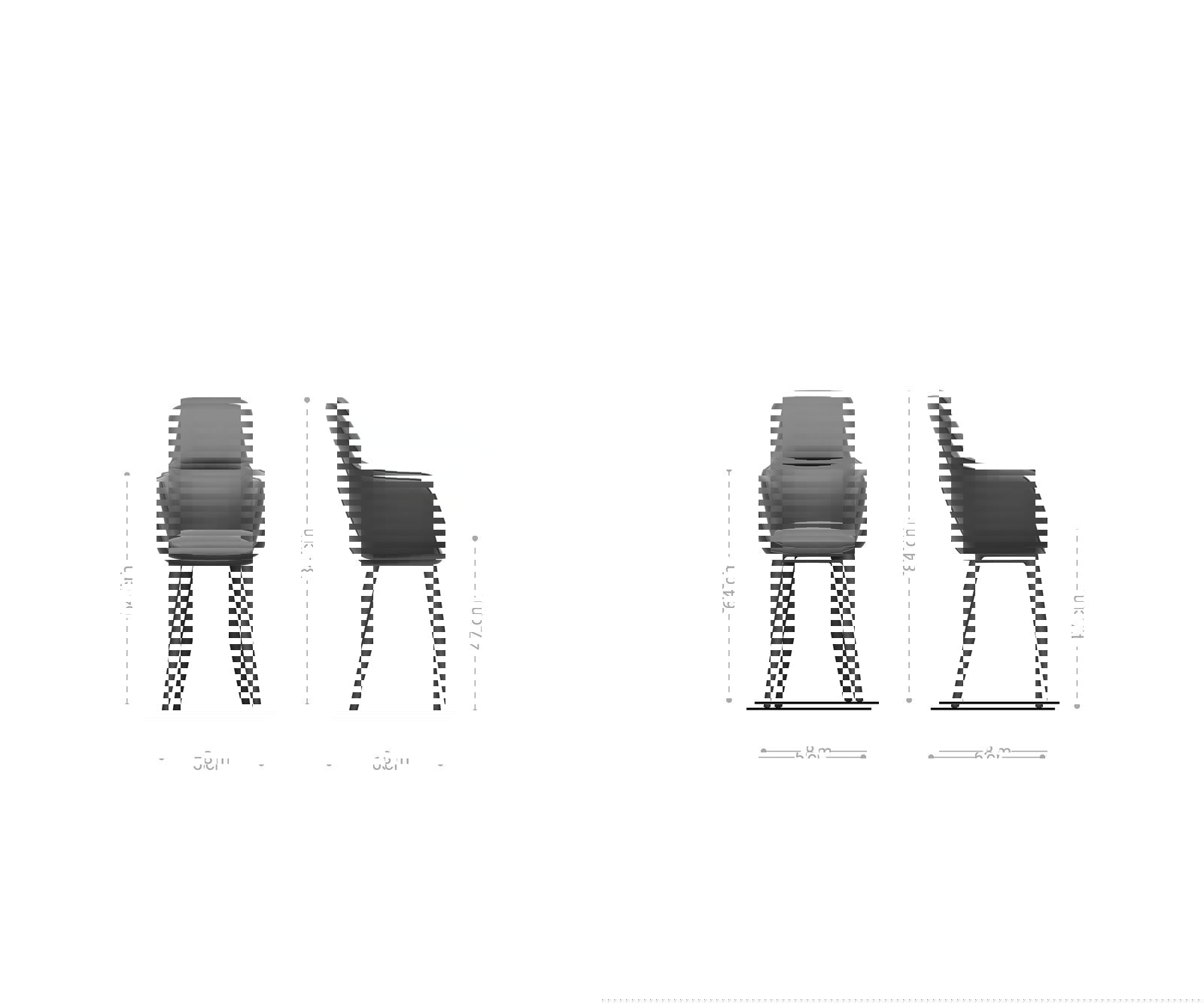 Jedálenská stolička Pejo-Flex plyšový manšester strieborno-šedá 4-nohá zúžená nerezová oceľ vrecková pružina - Image 6