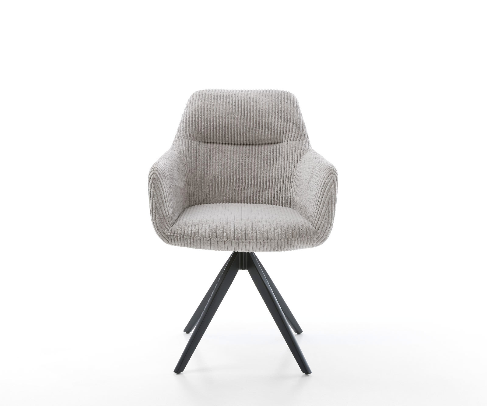 Jedálenská stolička Pejo-Flex plyšový manšester strieborno-šedá krížová podstava hranatá čierna vrecková pružina - Image 2