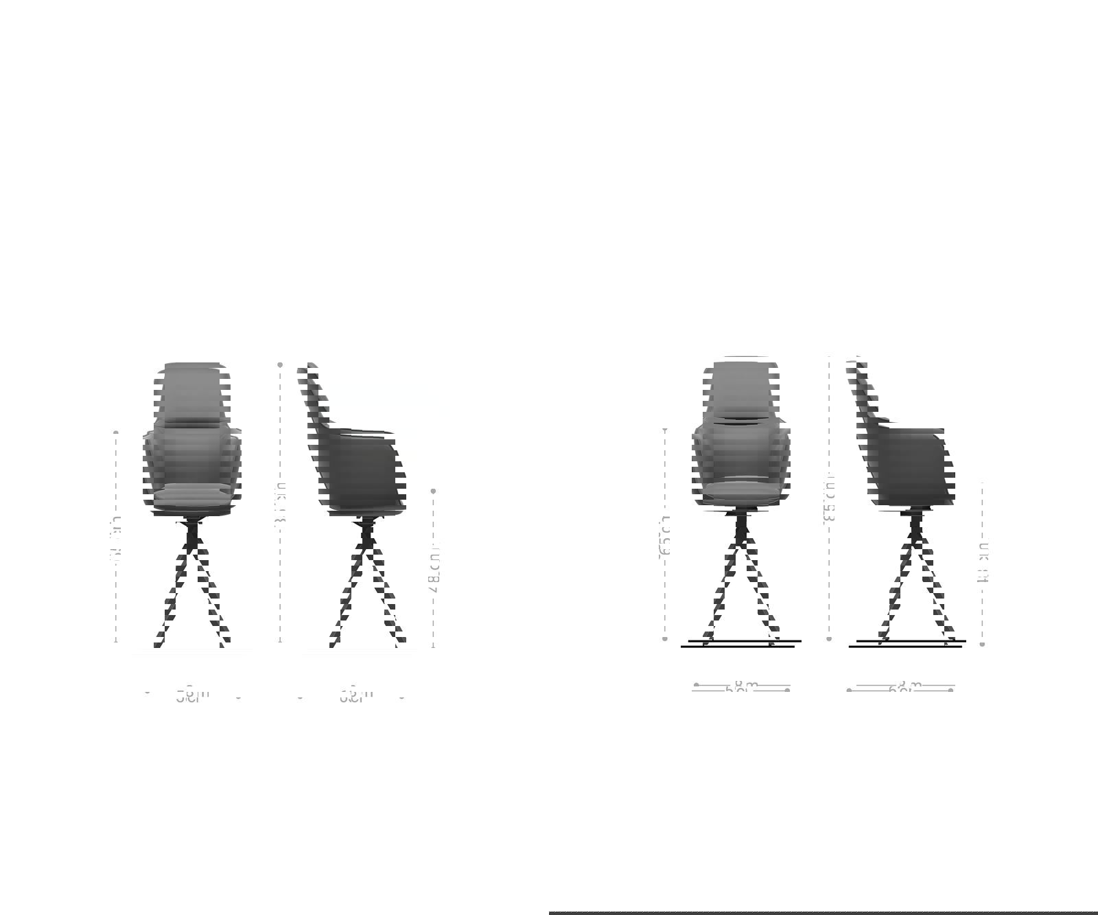 Jedálenská stolička Pejo-Flex plyšový manšester strieborno-šedá krížová podstava hranatá čierna vrecková pružina - Image 6