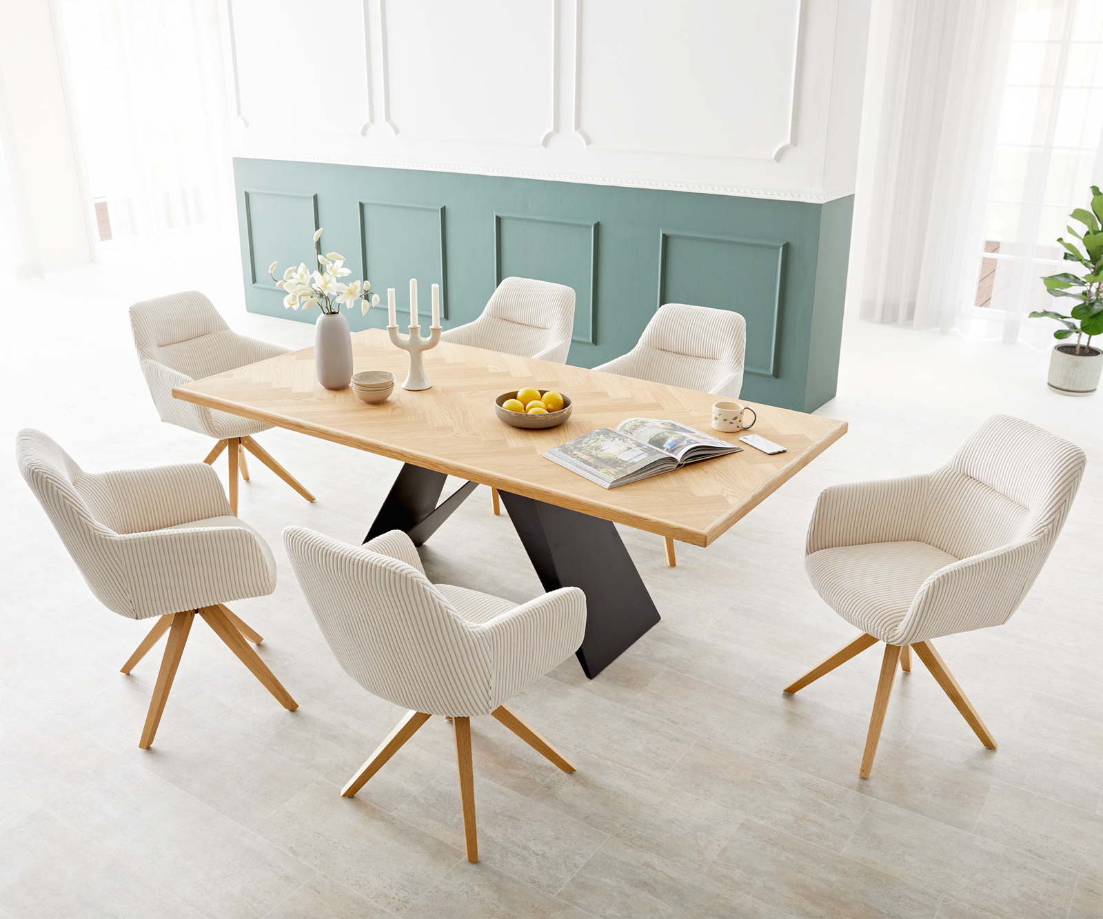 Jedálenská stolička Pejo-Flex plyšový manšester béžová drevená podstava hranatý prírodná vrecková pružina - Image 4