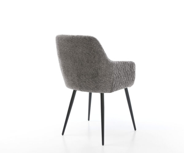 Jedálenská stolička Pejo-Flex bouclé sivá podnož zúžená čierna - Image 5