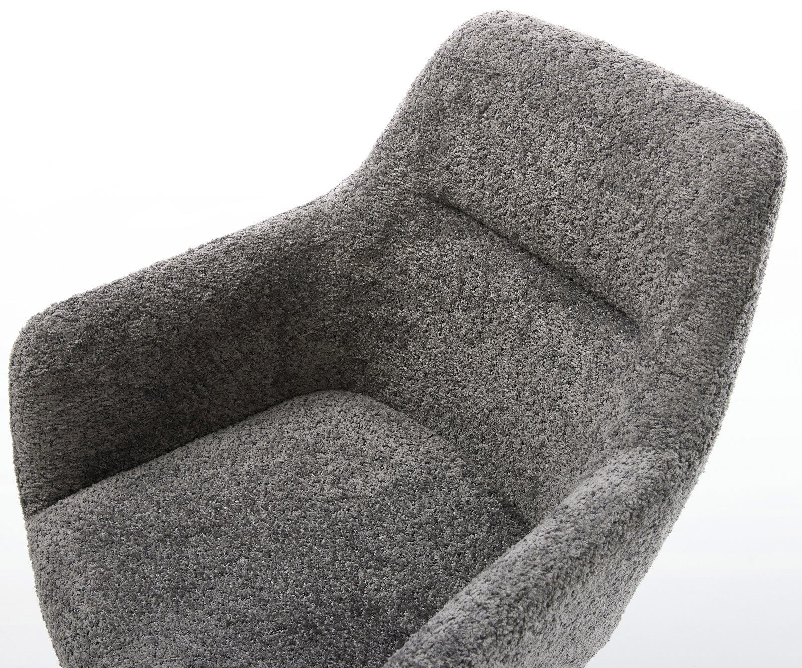 Jedálenská stolička Pejo-Flex bouclé sivá krížová podstava hranatá čierna vrecková pružina - Image 4