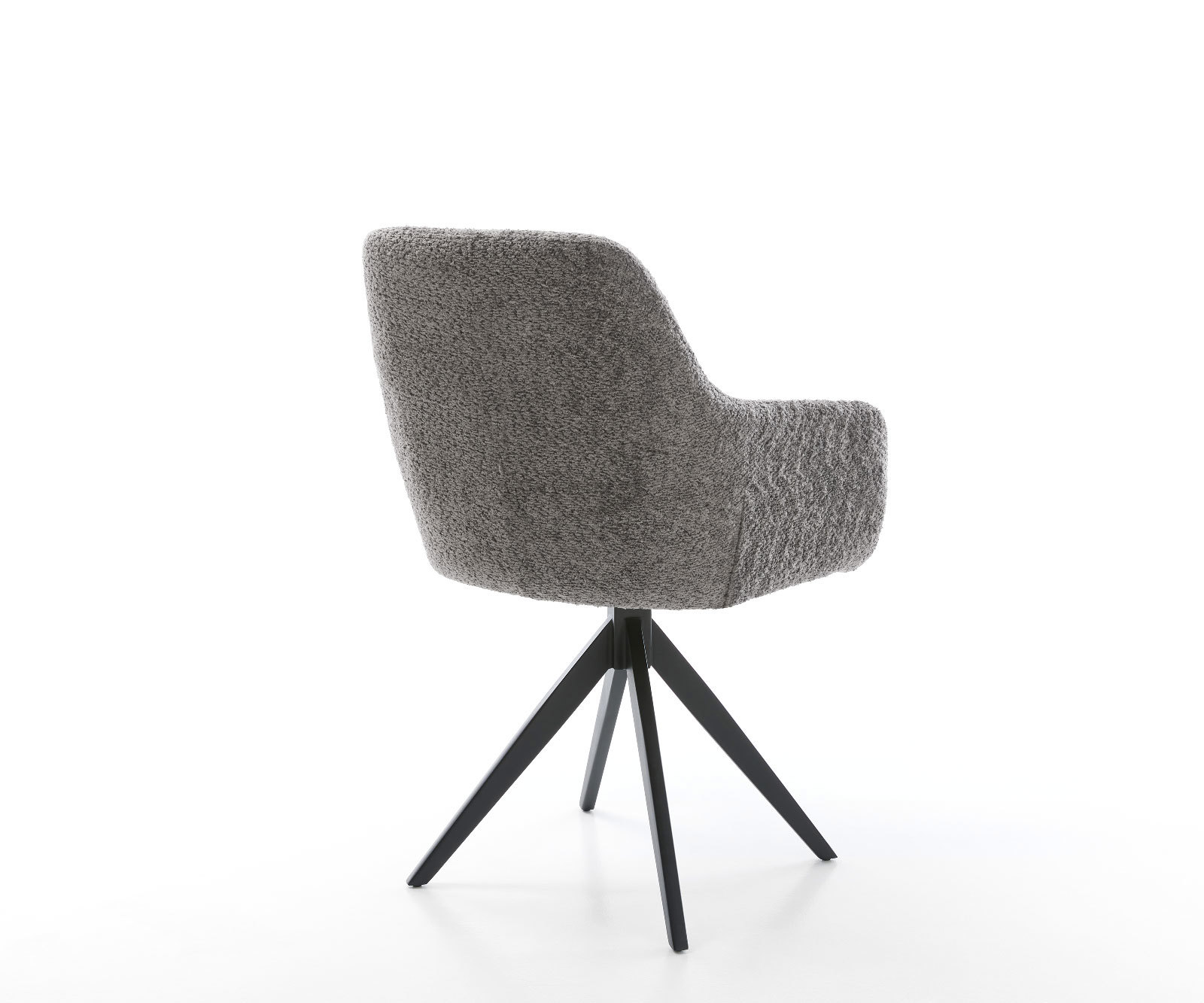 Jedálenská stolička Pejo-Flex bouclé sivá krížová podstava hranatá čierna vrecková pružina - Image 5