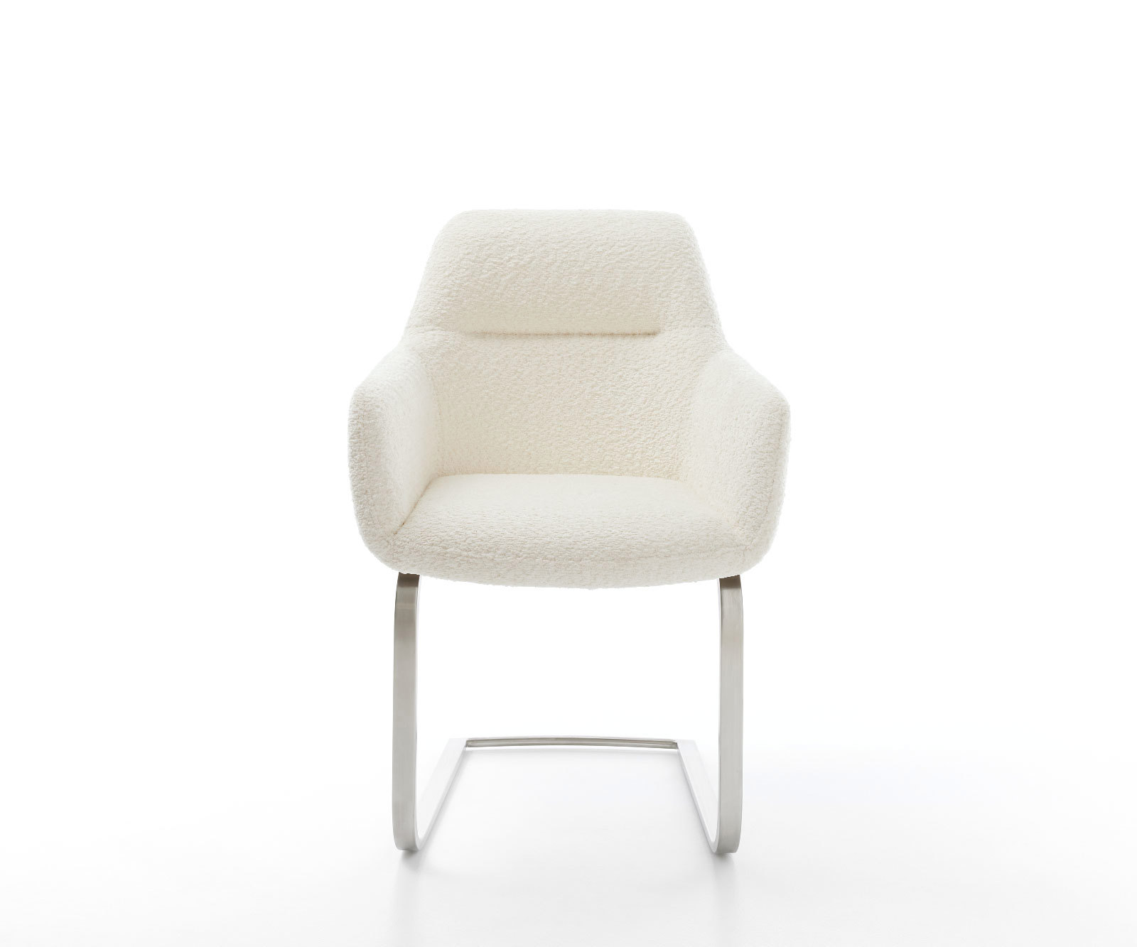 Jedálenská stolička Pejo-Flex bouclé biela jedálenská stolička plochá nerezová oceľ vrecková pružina - Image 2