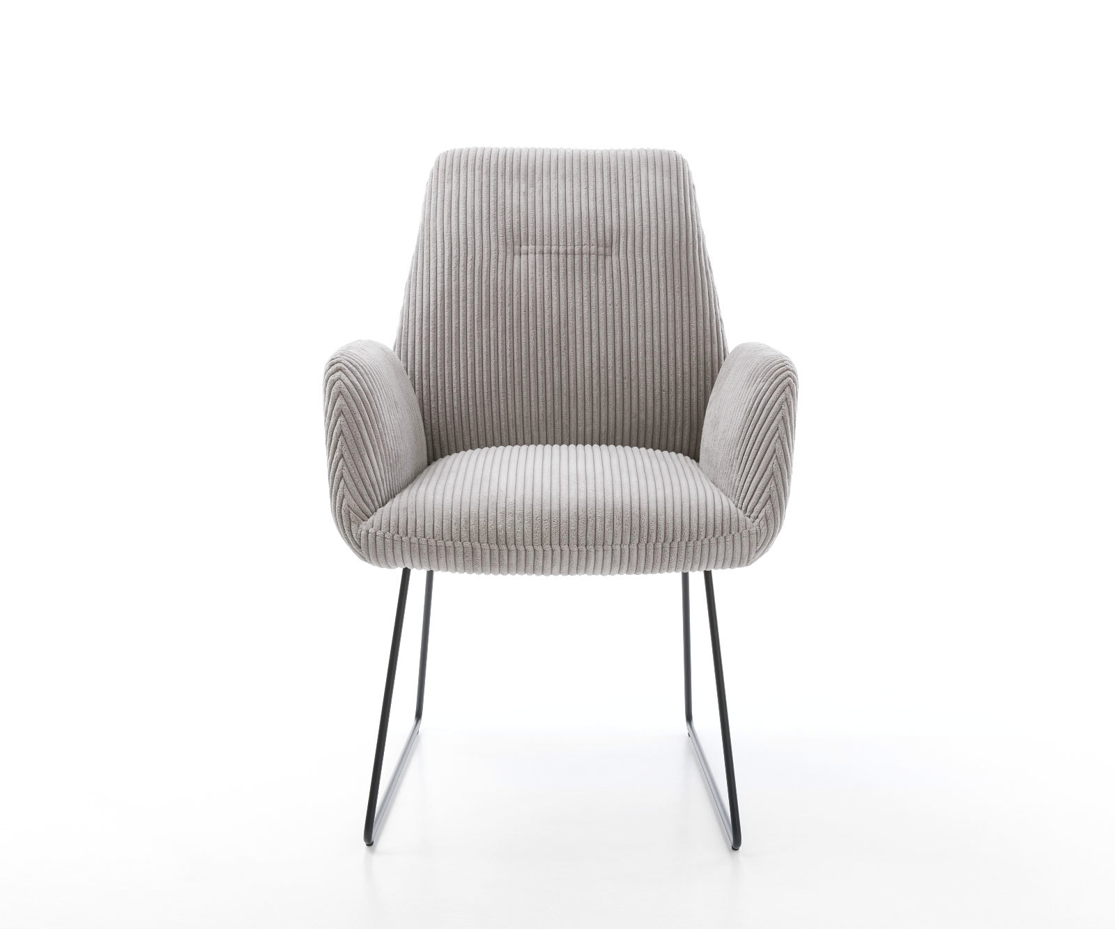 Jedálenská stolička Zoa-Flex plyšový manšester strieborno-šedá tenká podstava čierna vrecková pružina - Image 2