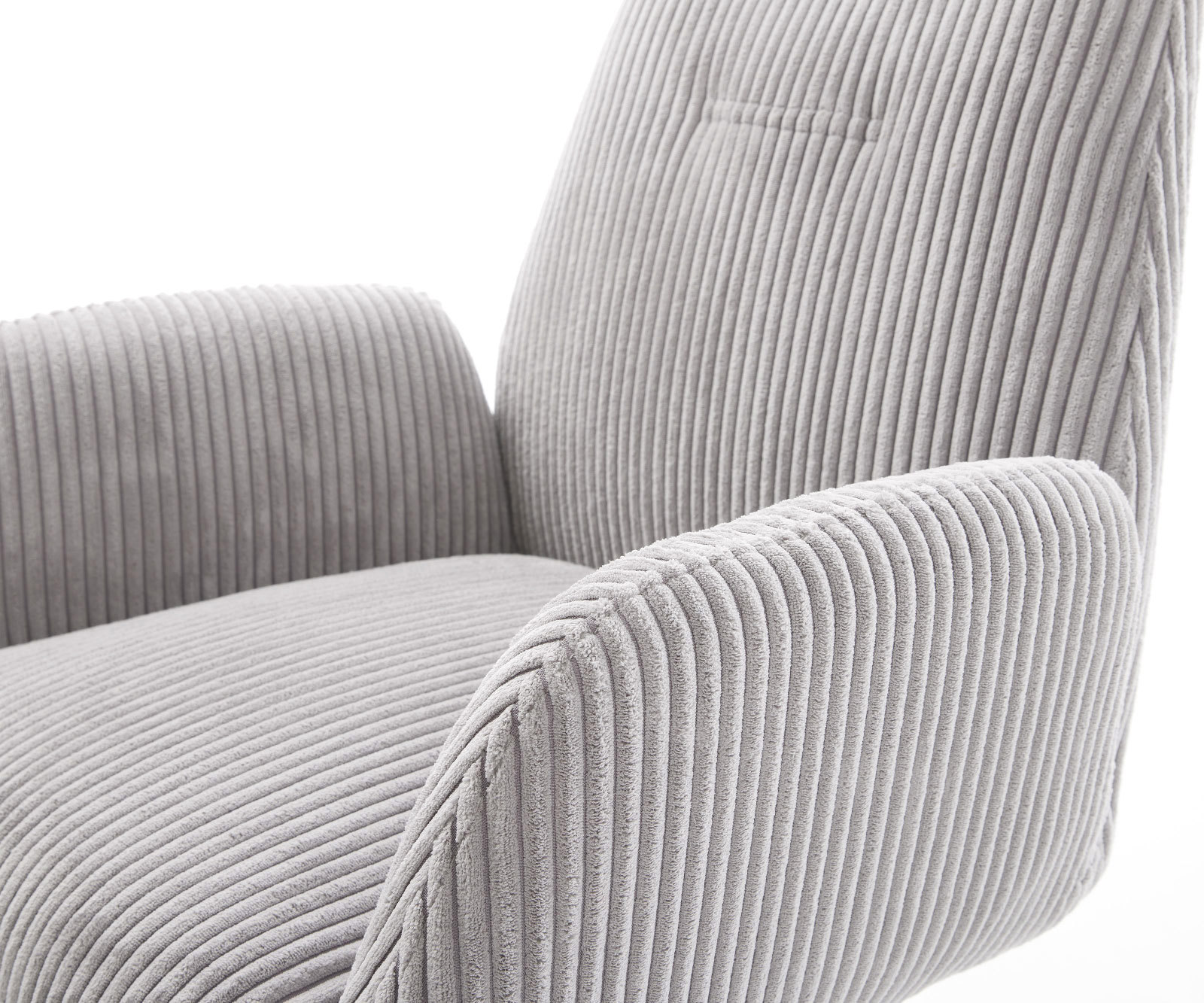 Jedálenská stolička Zoa-Flex plyšový manšester strieborno-šedá tenká podstava čierna vrecková pružina - Image 4