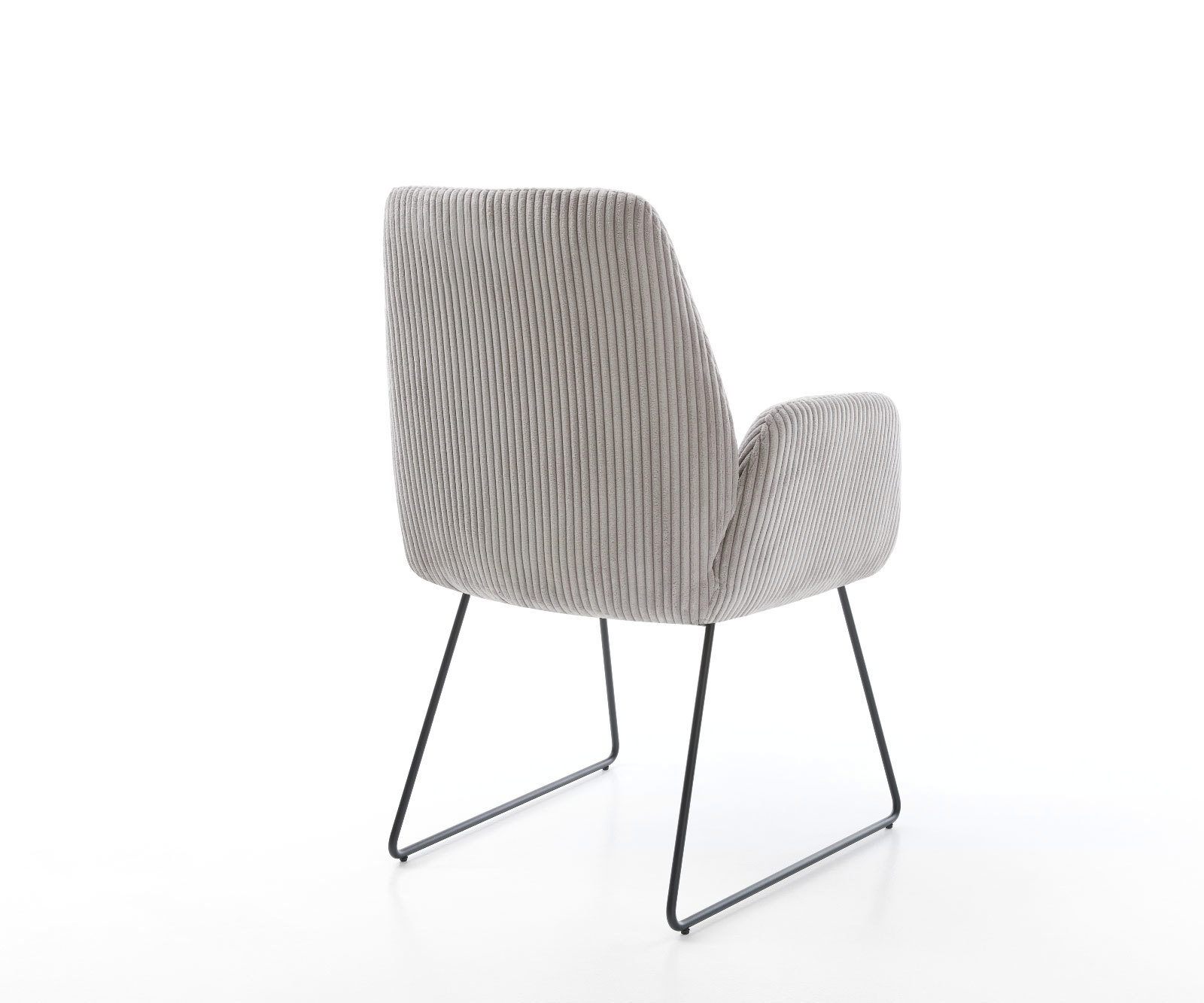 Jedálenská stolička Zoa-Flex plyšový manšester strieborno-šedá tenká podstava čierna vrecková pružina - Image 5