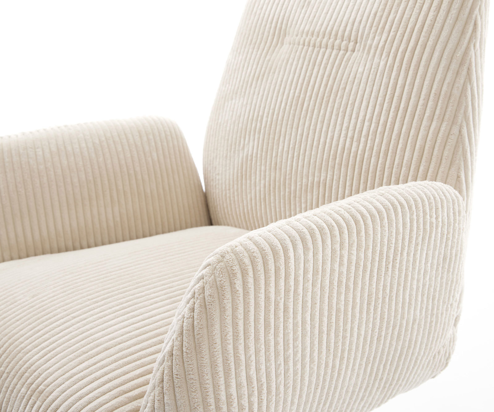 Jedálenská stolička Zoa-Flex plyšový manšester béžová 4-nohá zúžená nerezová oceľ vrecková pružina - Image 4