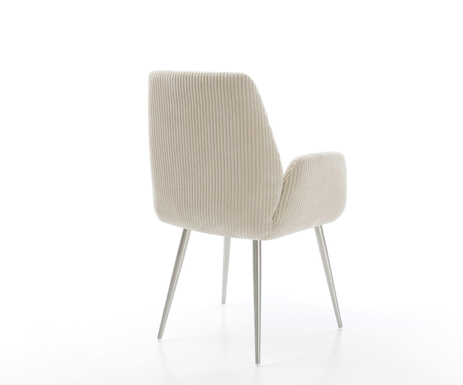 Jedálenská stolička Zoa-Flex plyšový manšester béžová 4-nohá zúžená nerezová oceľ vrecková pružina - Image 5