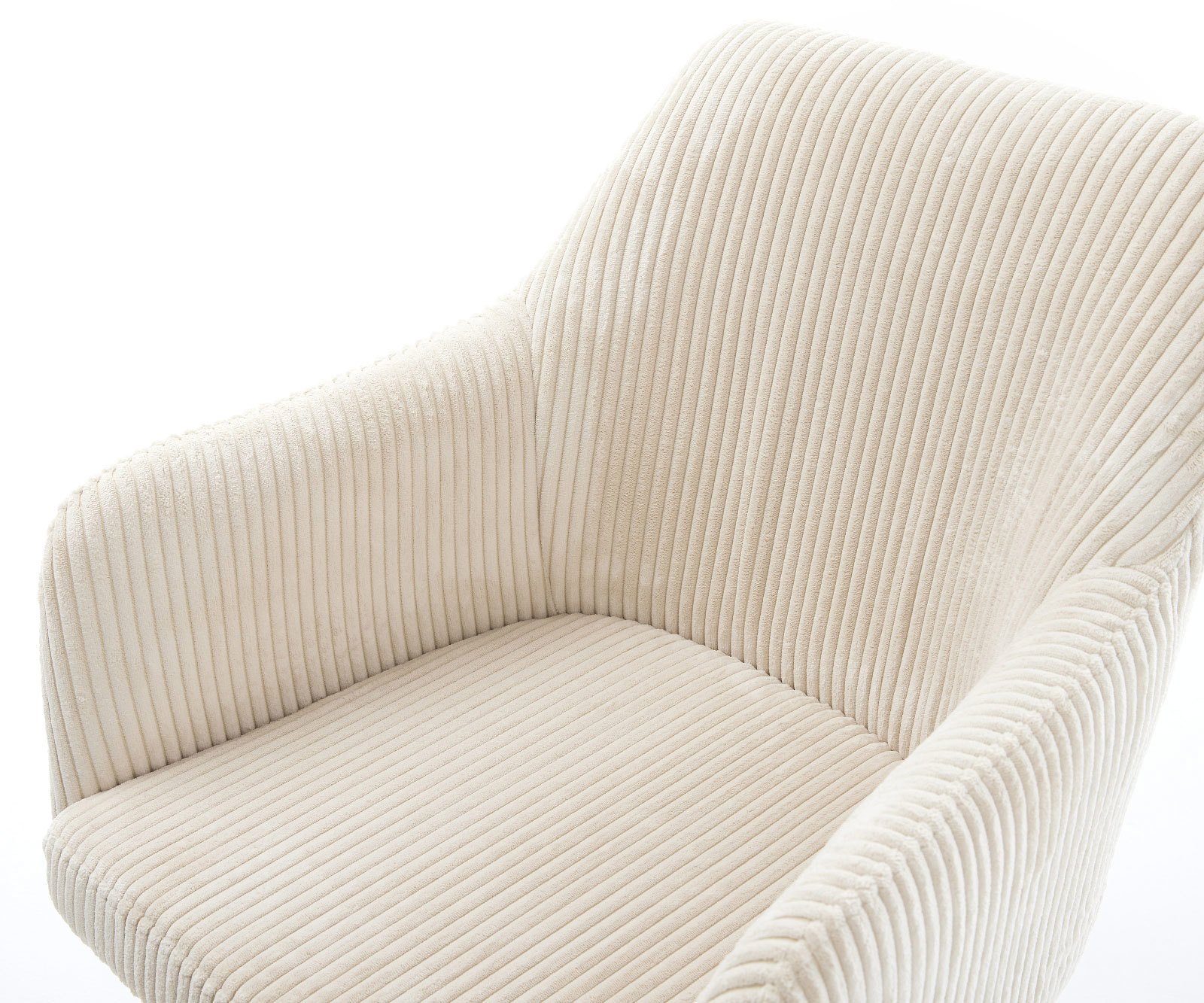 Jedálenská stolička Greg-Flex plyšový manšester béžová krížová podstava zúžená nerezová oceľ vrecková pružina - Image 4