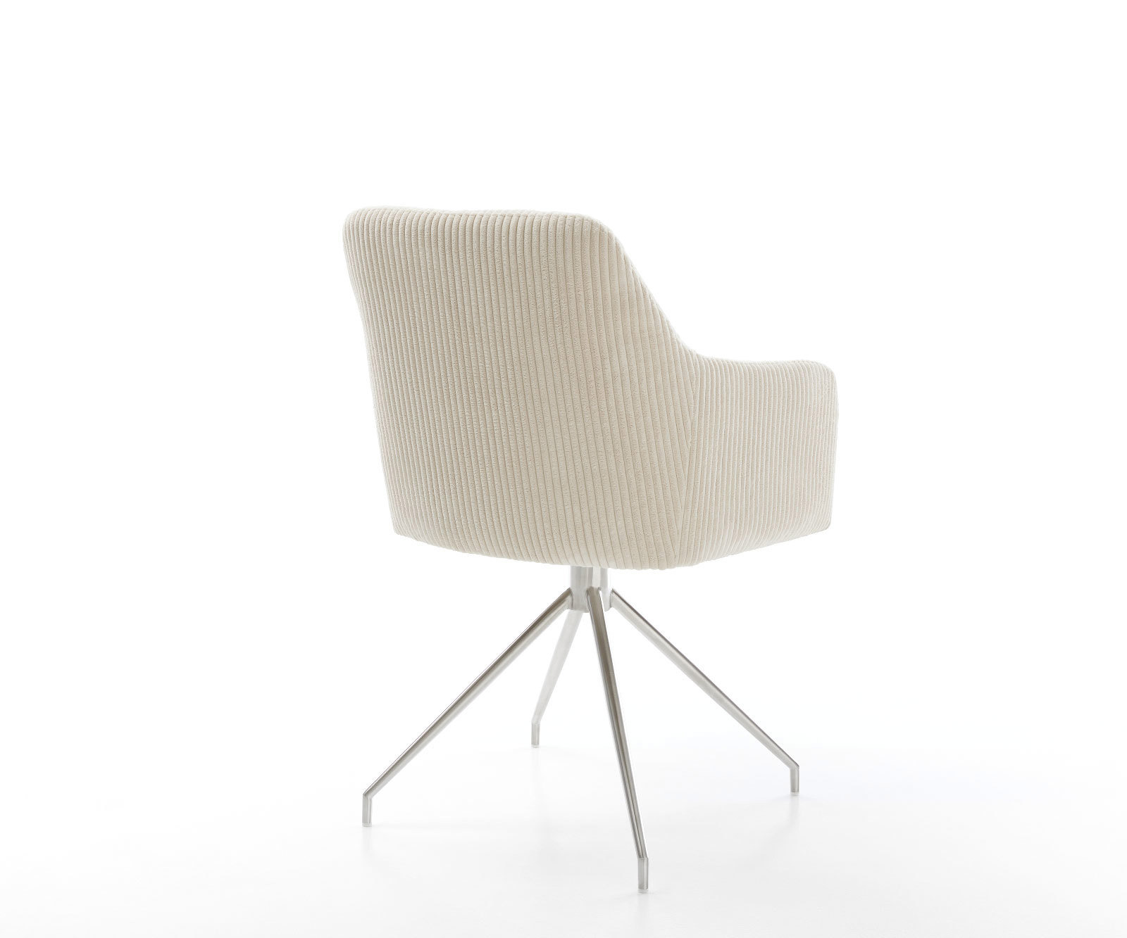 Jedálenská stolička Greg-Flex plyšový manšester béžová krížová podstava zúžená nerezová oceľ vrecková pružina - Image 5