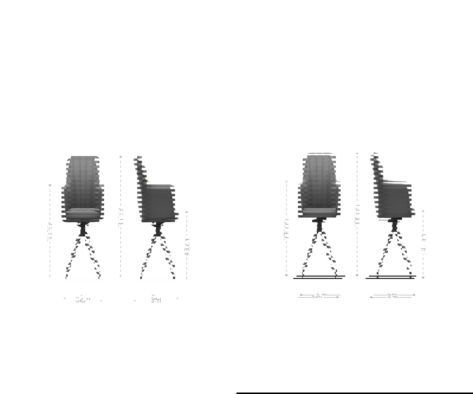 Jedálenská stolička Greg-Flex plyšový manšester béžová krížová podstava zúžená nerezová oceľ vrecková pružina - Image 6