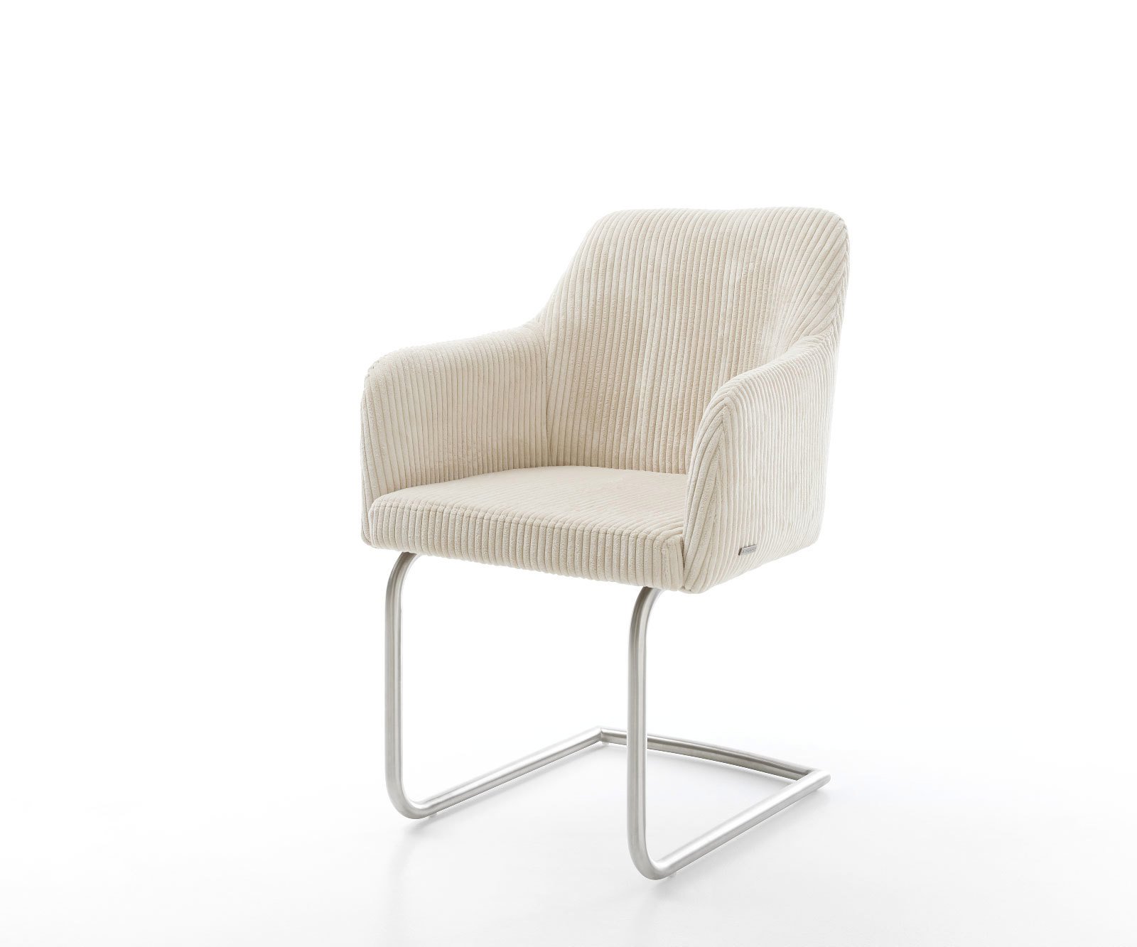 Jedálenská stolička Greg-Flex mikrovlákno béžová jedálenská stolička okrúhla nerezová oceľ vrecková pružina