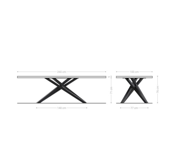Jedálenský stôl Edge 260x100 cm prírodný dub - Image 8