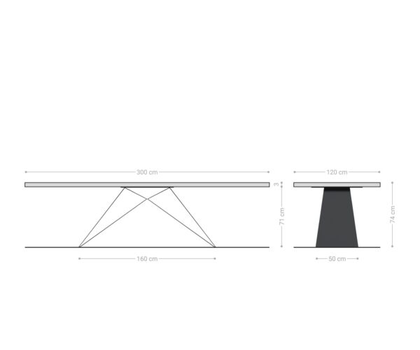 Jedálenský stôl Edge 300x100 cm zaoblený prírodný dub Swiss edge - Image 7