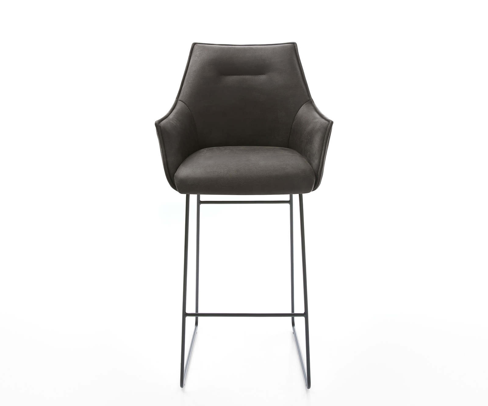 Barová stolička Alja-Flex mikrovlákno antracit vintage tenká podstava kov čierna vrecková pružina - Image 2