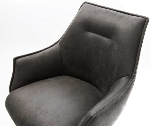 Barová stolička Alja-Flex konzolová základňa plochá nerezová oceľ mikrovlákno antracit vintage taška pružiny - Image 4