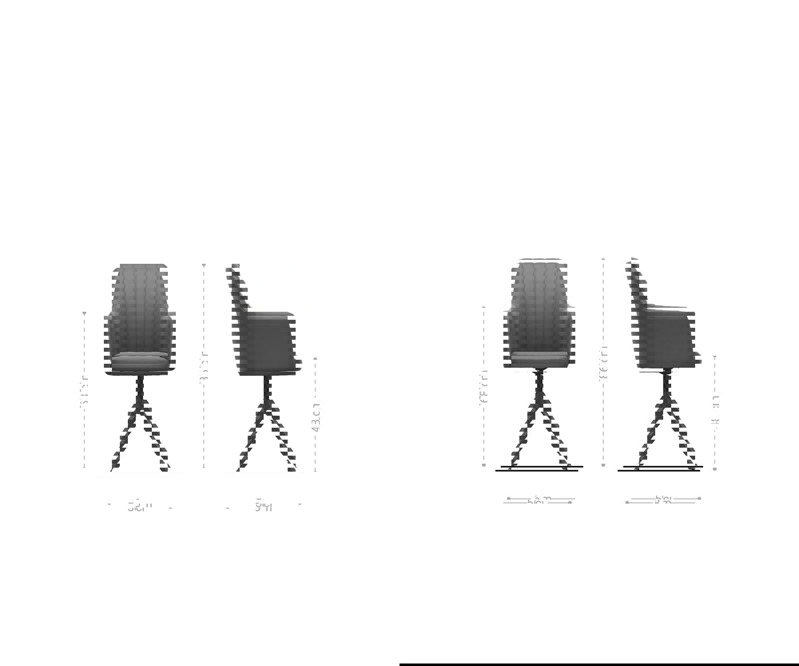 Jedálenská stolička Greg-Flex pravá koža tmavobéžová široká kovová podstava vrecková pružina - Image 6