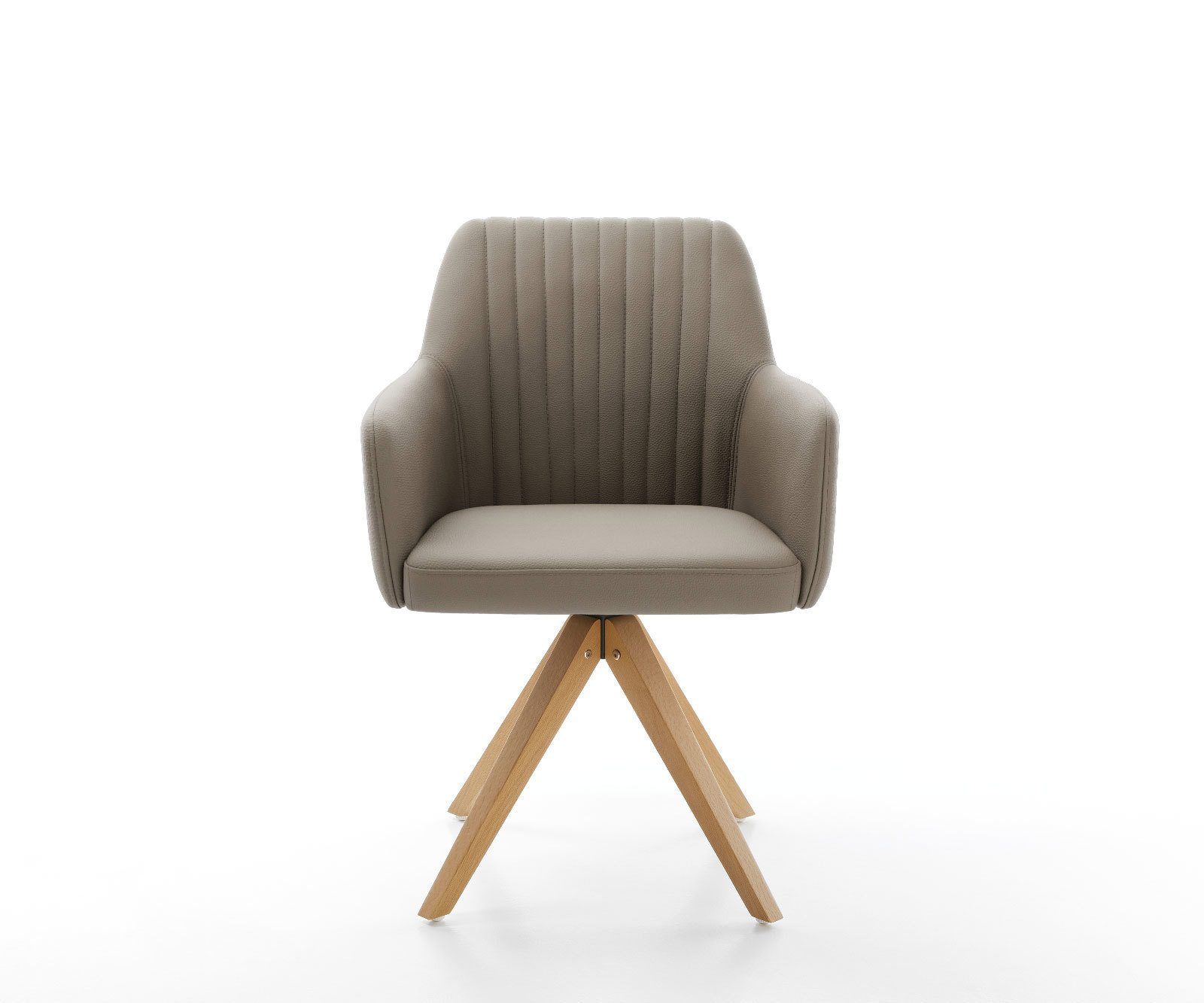 Jedálenská stolička Greg-Flex pravá koža tmavobéžová drevená podstava hranatá prírodná vrecková pružina - Image 2