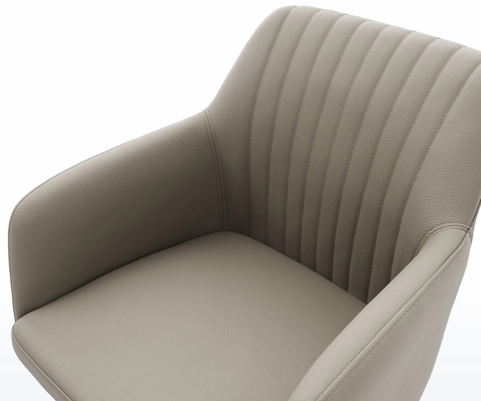 Jedálenská stolička Greg-Flex pravá koža tmavobéžová drevená podstava hranatá prírodná vrecková pružina - Image 4