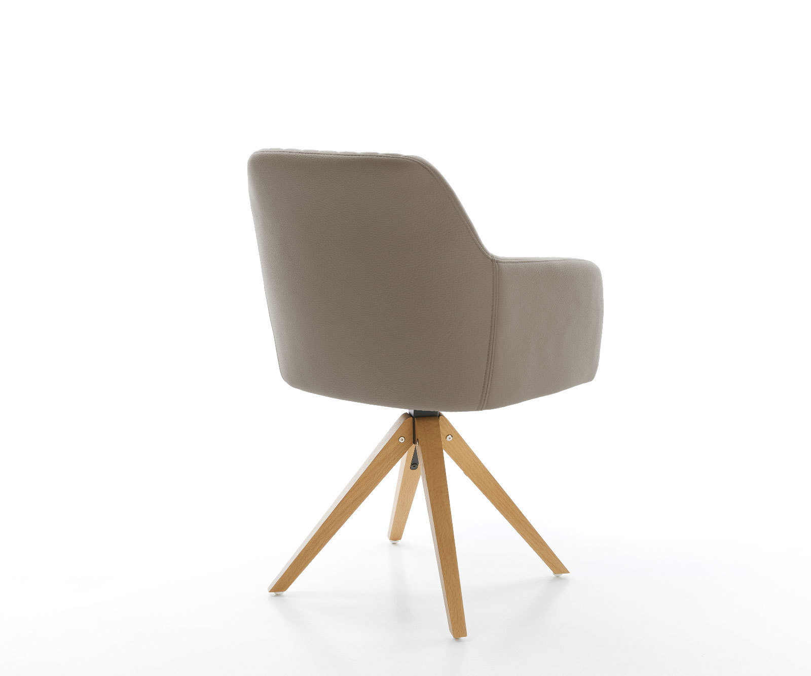 Jedálenská stolička Greg-Flex pravá koža tmavobéžová drevená podstava hranatá prírodná vrecková pružina - Image 5