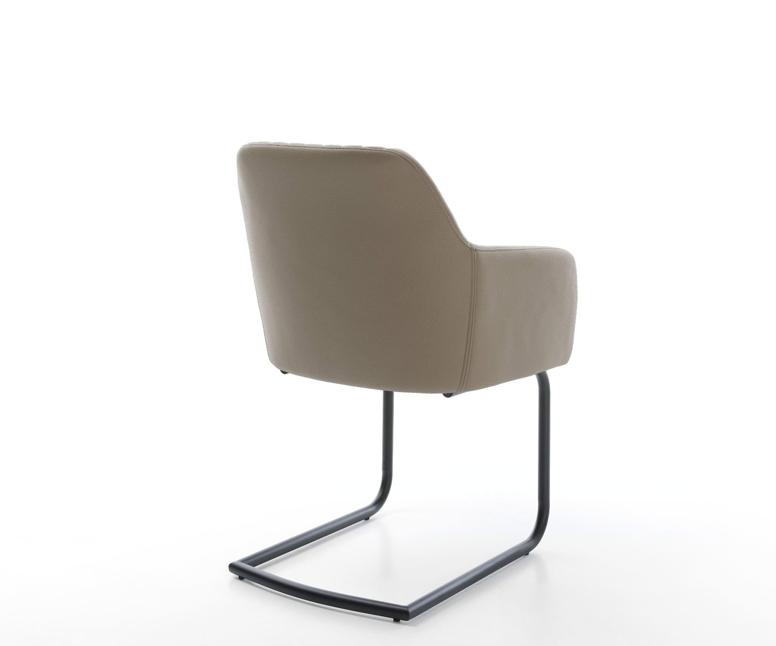 Jedálenská stolička Greg-Flex pravá koža tmavobéžová jedálenská stolička okrúhla čierna vrecková pružina - Image 5