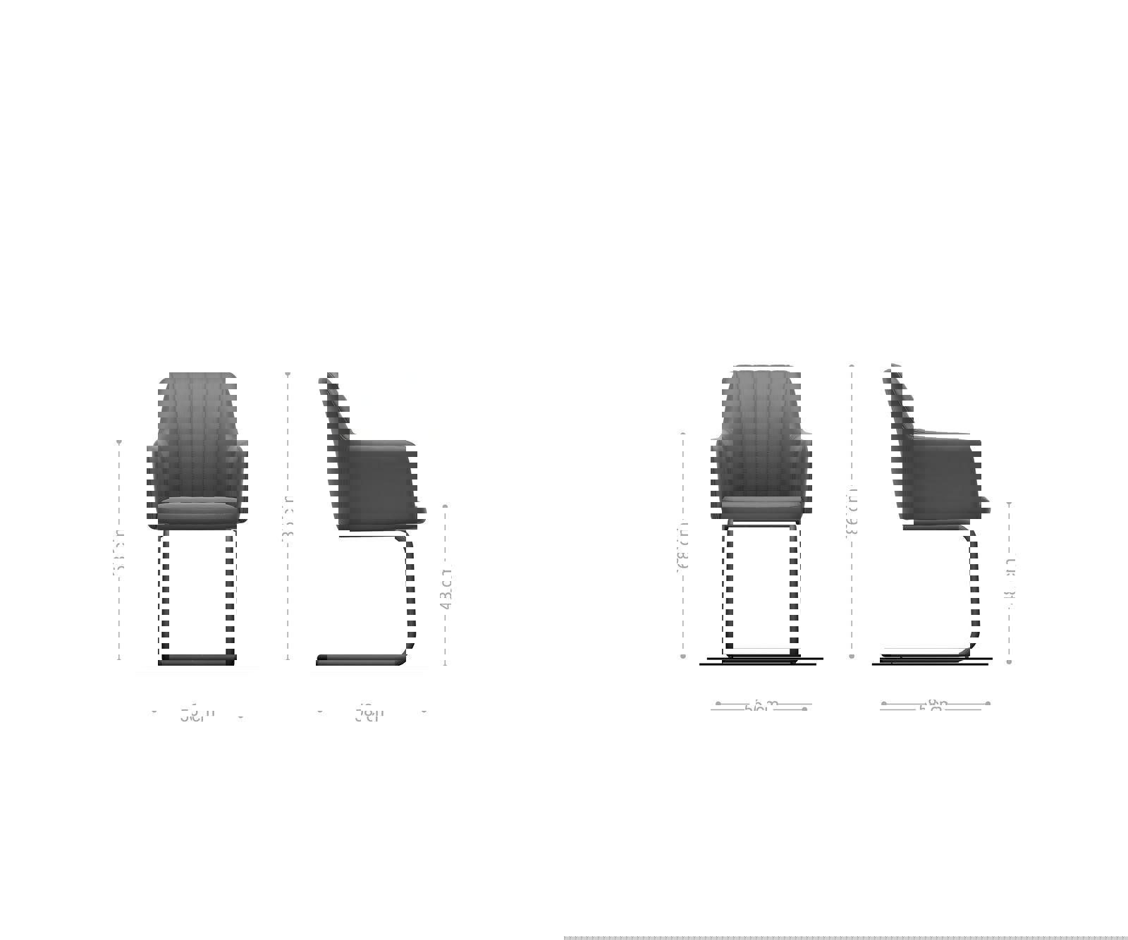 Jedálenská stolička Greg-Flex pravá koža tmavobéžová jedálenská stolička okrúhla čierna vrecková pružina - Image 6