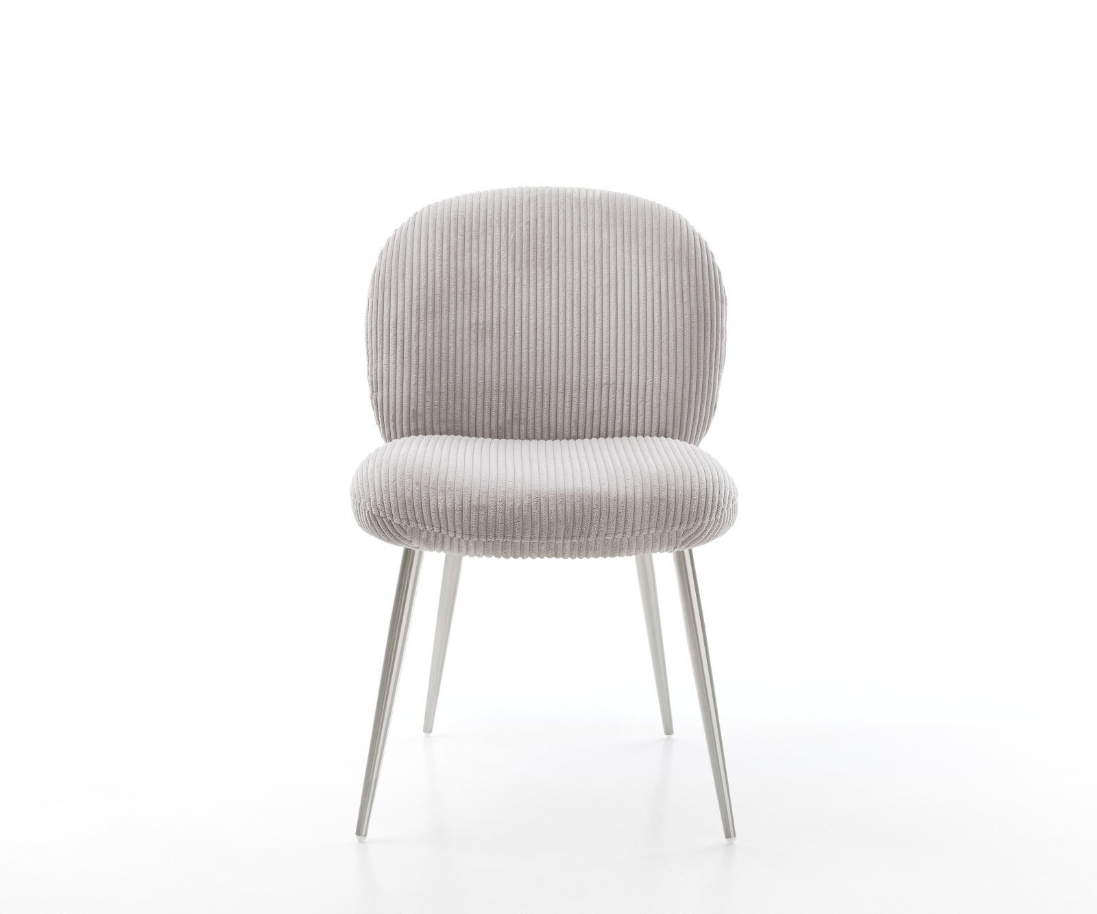 Jedálenská stolička Nube-Flex plyšový manšester strieborno-šedá 4-nohá zúžená nerezová oceľ vrecková pružina - Image 2
