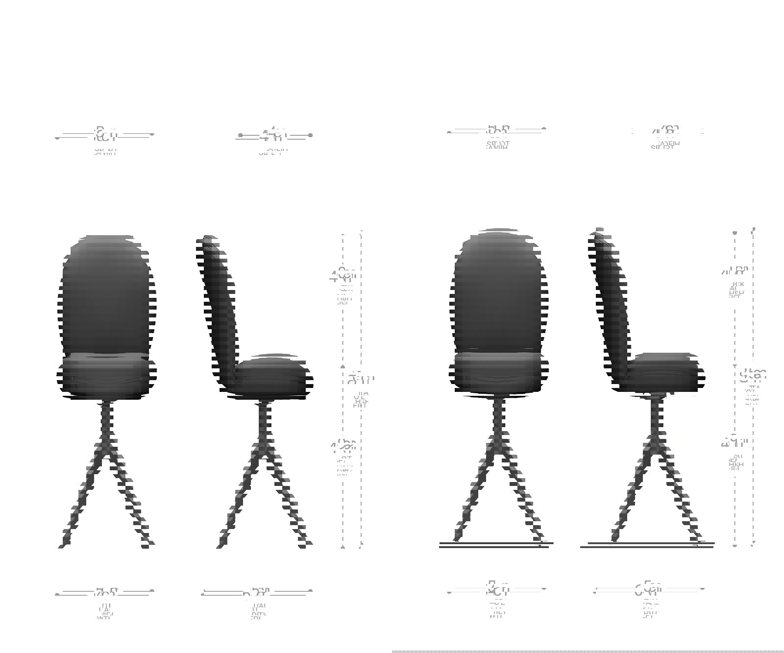 Otočná jedálenská stolička Nube-Flex mikrovlákno antracit vintage krížová podstava široká čierna otočná 360° vrecková pružina - Image 6