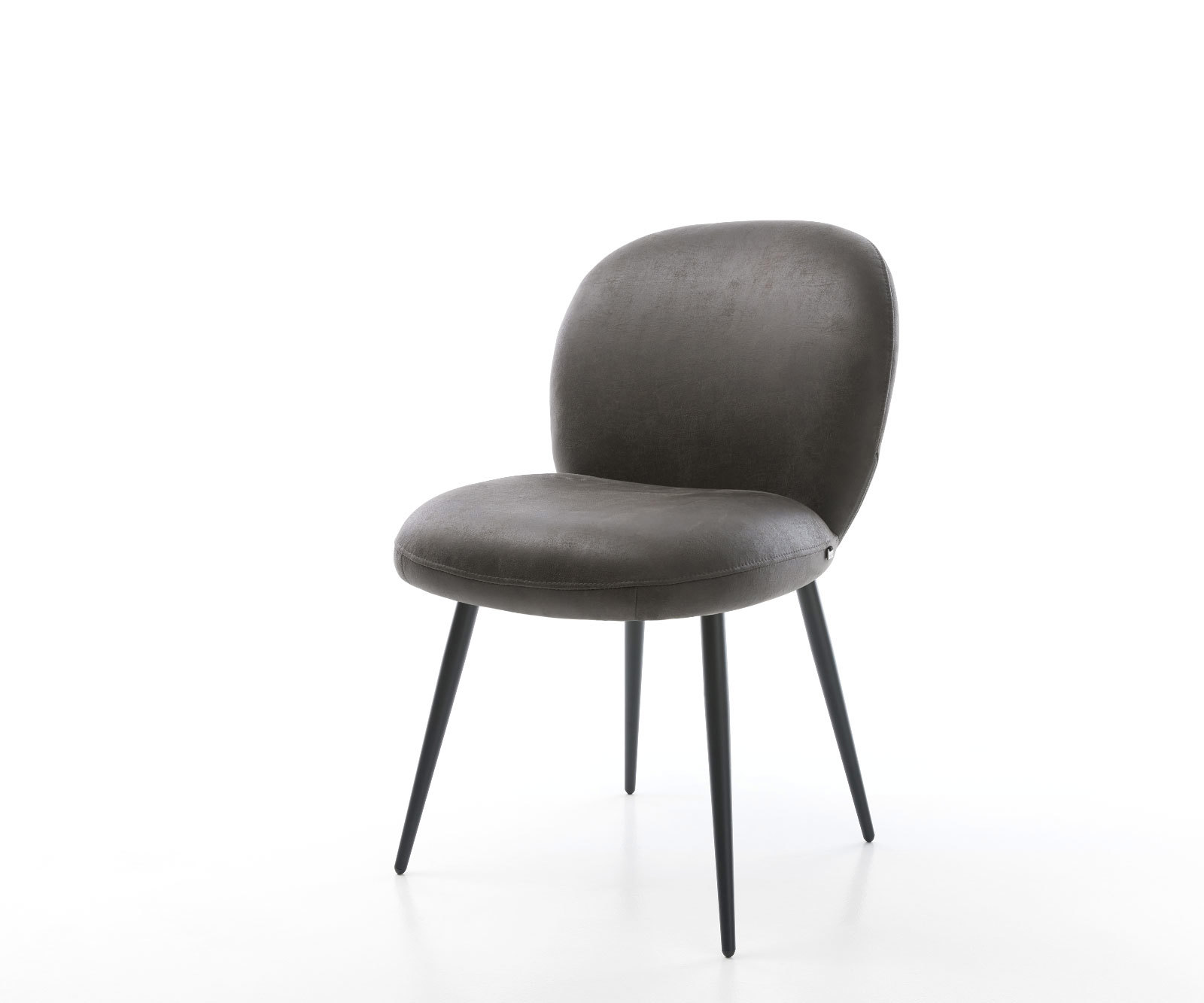 Jedálenská stolička Nube-Flex mikrovlákno antracitová vintage 4-nohá zúžená čierna vrecková pružina