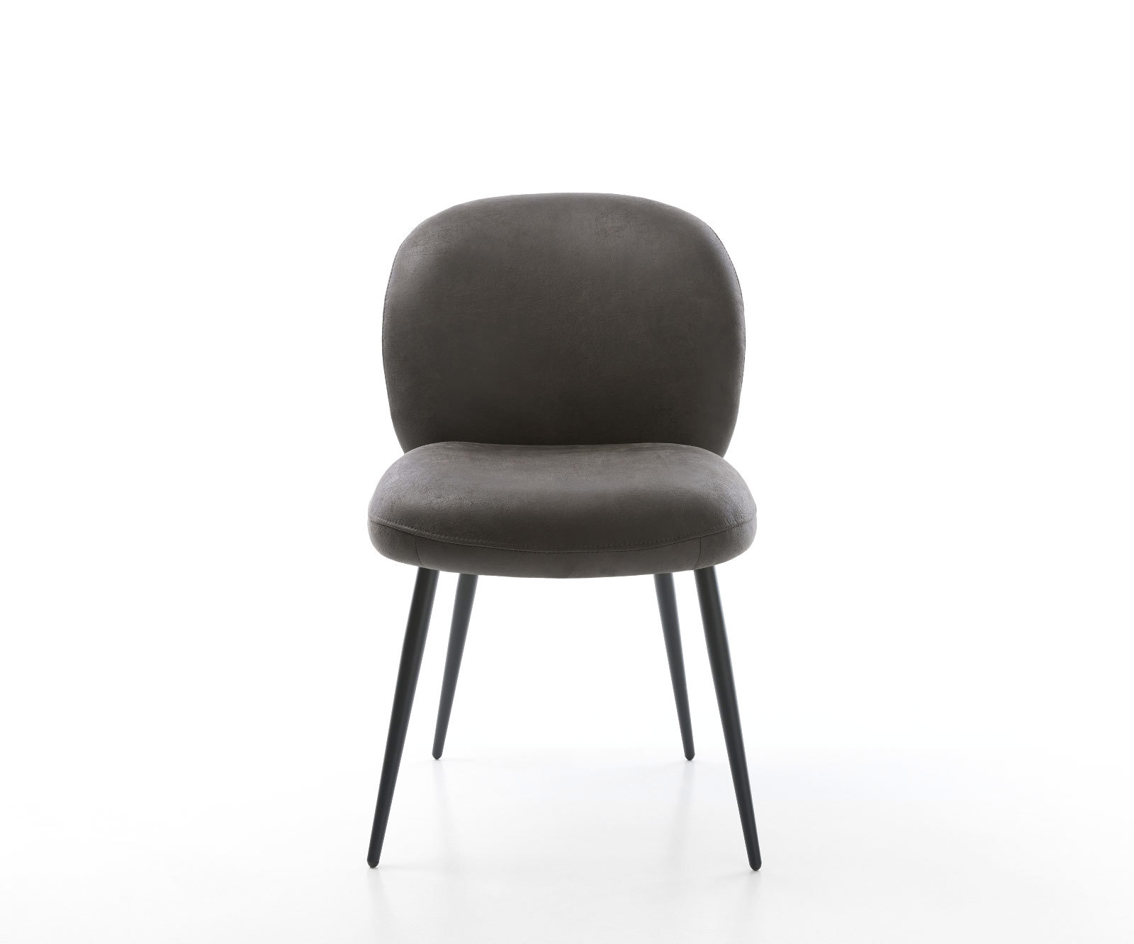 Jedálenská stolička Nube-Flex mikrovlákno antracitová vintage 4-nohá zúžená čierna vrecková pružina - Image 2