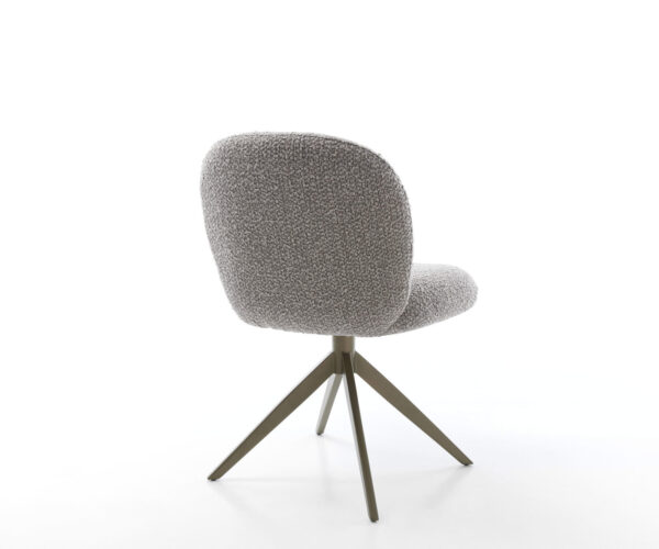 Jedálenská stolička Nube-Flex s krížovou podnožou široká kovová bouclé strieborná sivá - Image 5