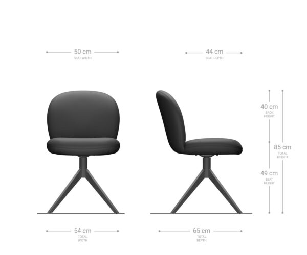 Otočné kreslo Nube-Flex krížová podnož široká kovová čierna bouclé biela 180° vreckové pružiny - Image 6