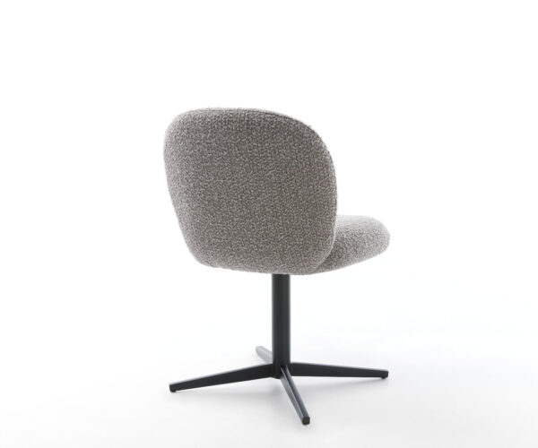 Jedálenská stolička Nube-Flex bouclé strieborno-sivá podnož čierna 360° otočné vreckové pružiny - Image 5