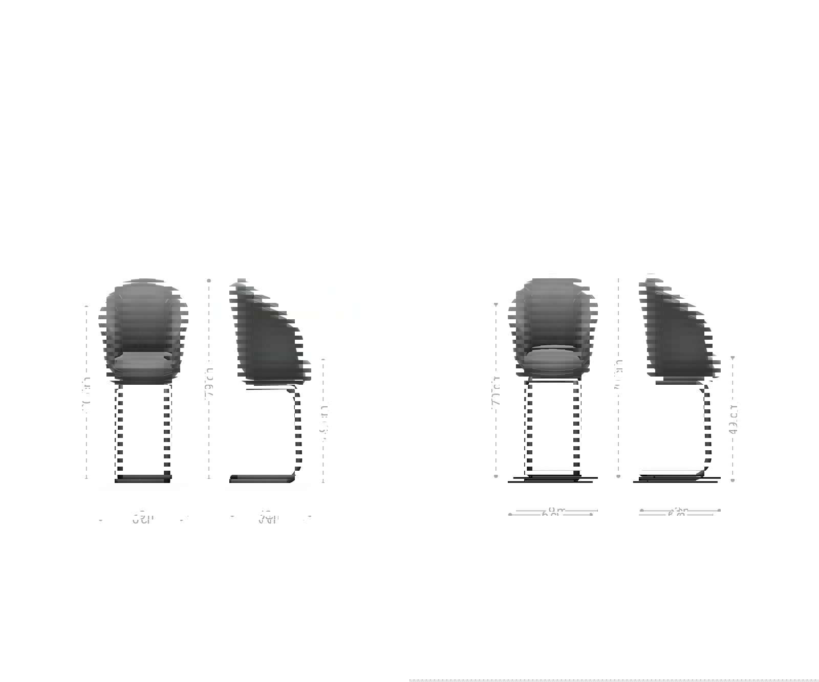 Jedálenská stolička Vinka-Flex s opierkami bouclé biela jedálenská stolička okrúhla čierna s vreckovou pružinou - Image 6