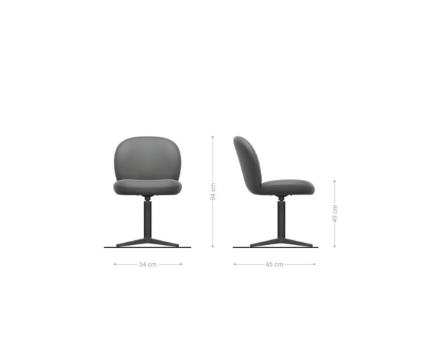 Nube-Flex jedálenská stolička bouclé strieborno-sivá podnož titánové vreckové pružiny otočné o 360° - Image 6