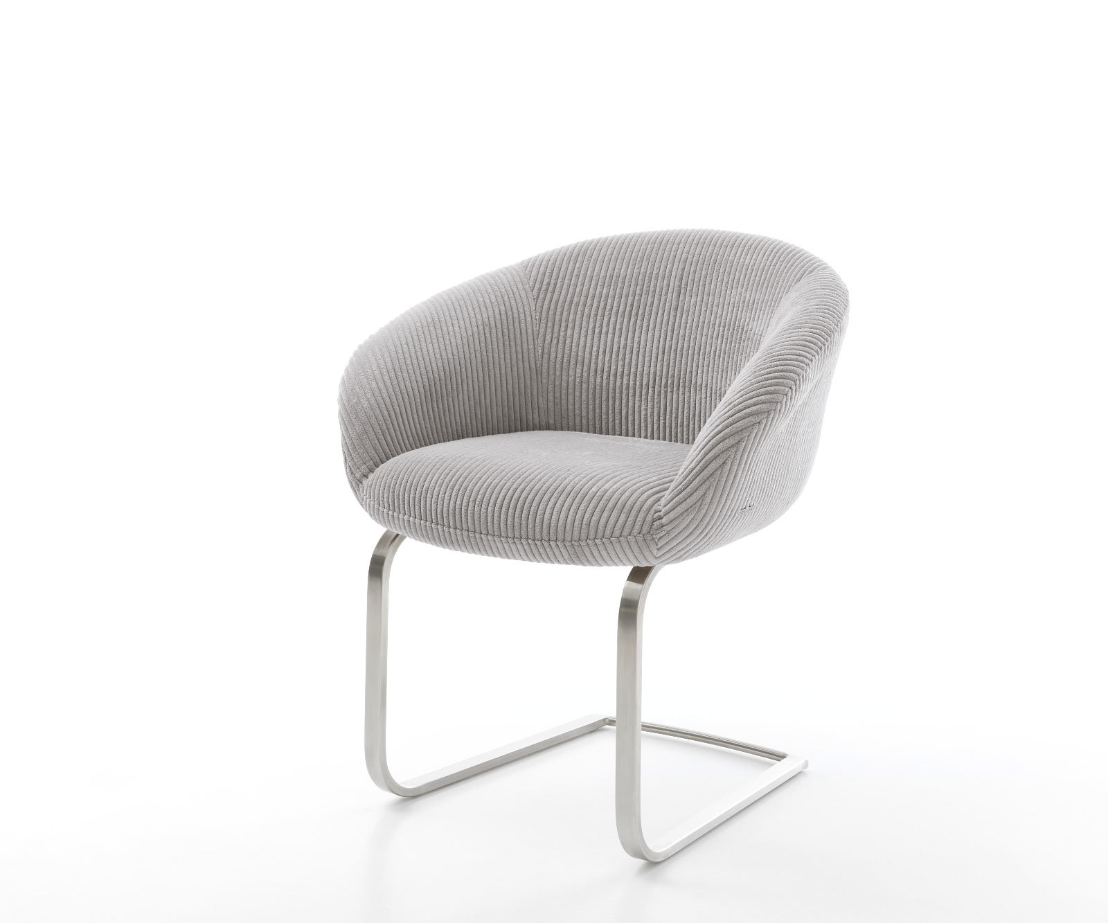 Jedálenská stolička Vinka-Flex s opierkami manšester strieborno sivá jedálenská stolička plochý nerezová oceľ vrecková pružina