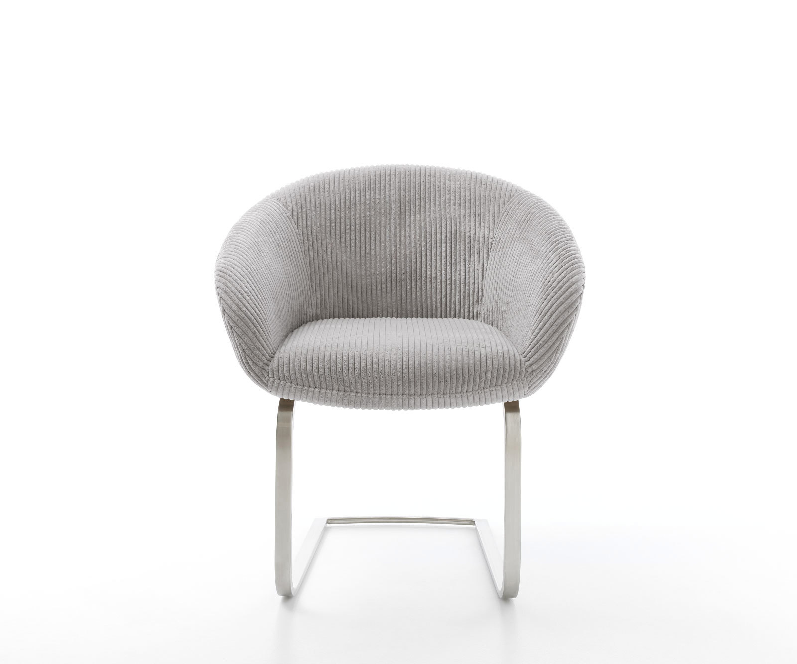 Jedálenská stolička Vinka-Flex s opierkami manšester strieborno sivá jedálenská stolička plochý nerezová oceľ vrecková pružina - Image 2