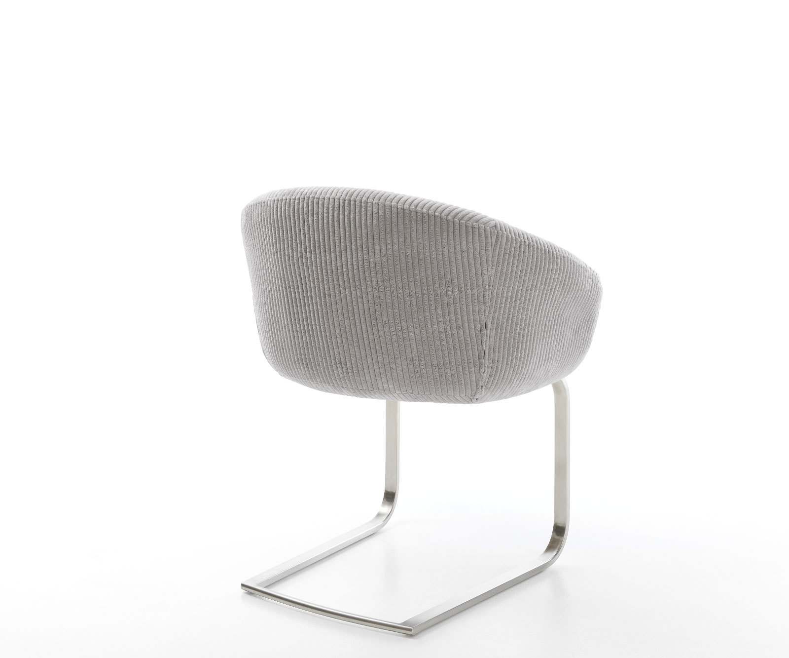 Jedálenská stolička Vinka-Flex s opierkami manšester strieborno sivá jedálenská stolička plochý nerezová oceľ vrecková pružina - Image 5