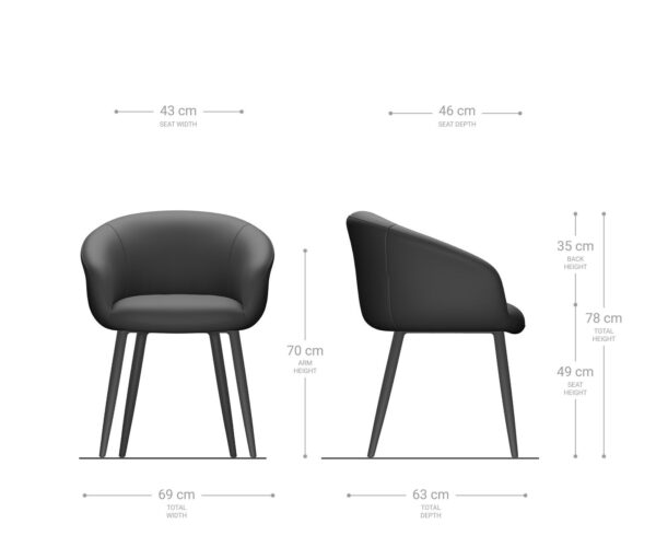 Jedálenská stolička Vinka-Flex kužeľová podnož z nehrdzavejúcej ocele zmiešané materiály taupe vreckové pružiny - Image 6