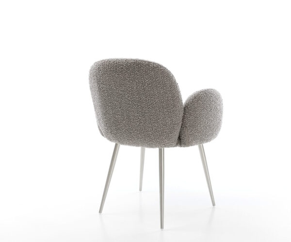 Nube-Flex jedálenská stolička bouclé strieborná sivá podnož zúžené vreckové pružiny - Image 5