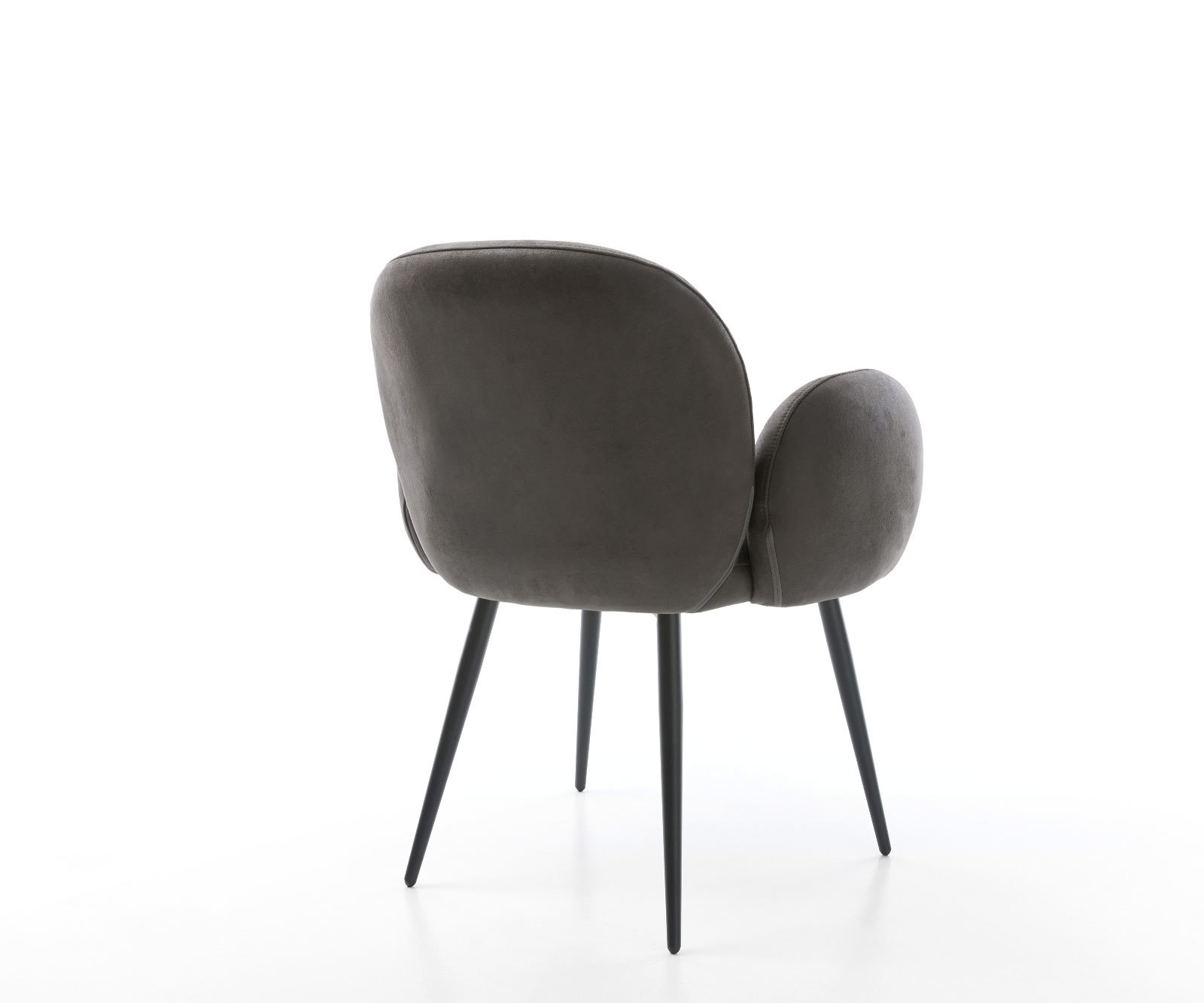 Jedálenská stolička Nube-Flex s opierkami mikrovlákno antracitová vintage 4-nohá zúžená čierna vrecková pružina - Image 5