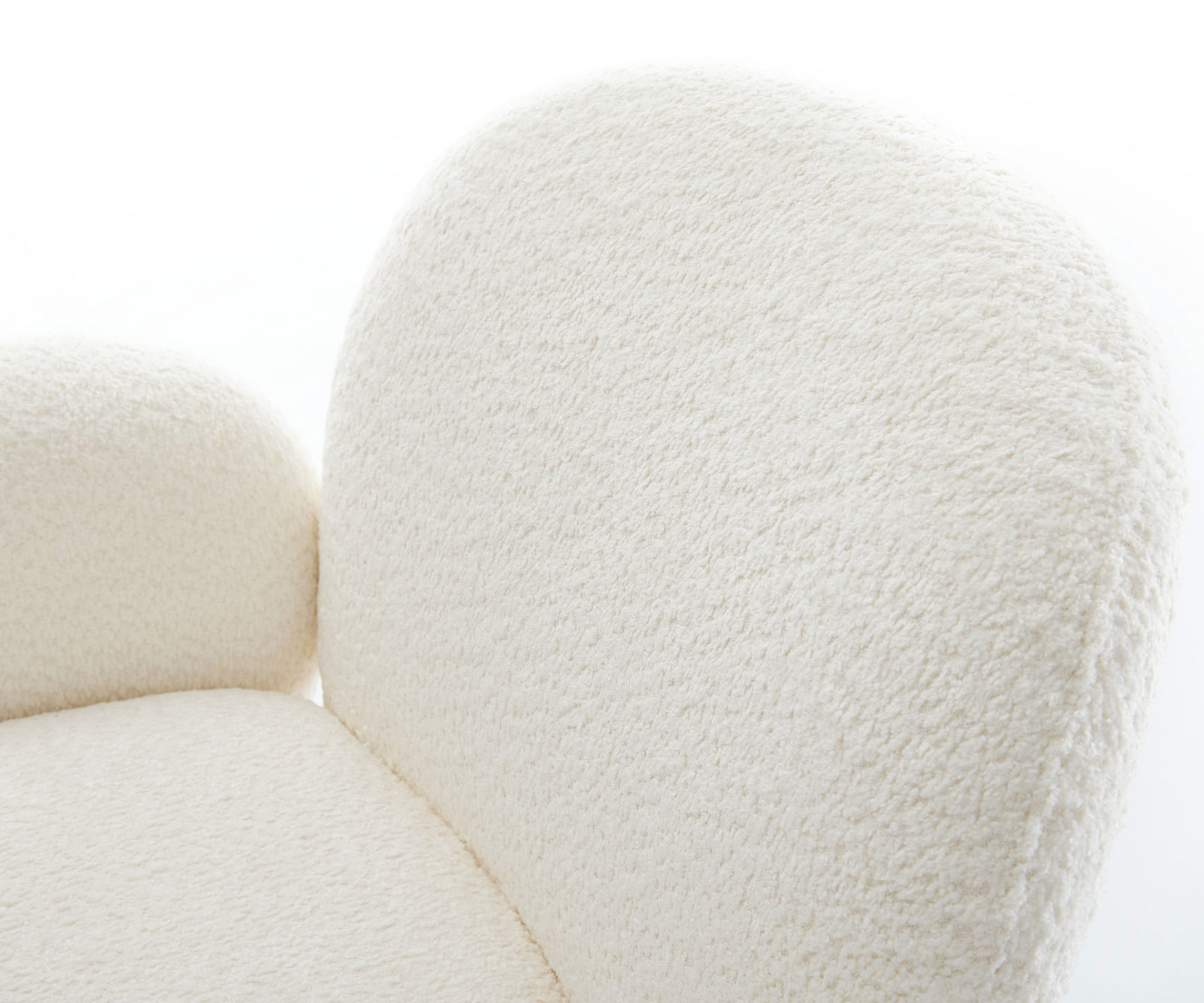 Jedálenská stolička Nube-Flex s opierkami bouclé biela podstava krížová efektová povrchová úprava titánová 360° otočná vrecková pružina - Image 4