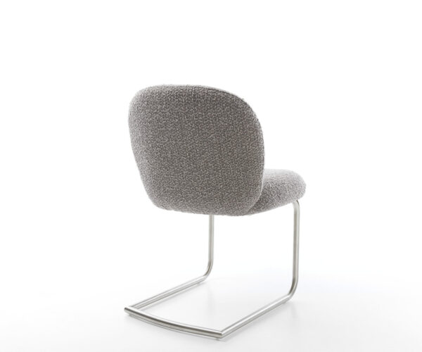 Nube-Flex jedálenská stolička bouclé strieborná sivá konzolová podnož okrúhle vreckové pružiny - Image 5