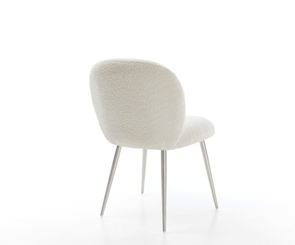 Nube-Flex bouclé jedálenská stolička biela podstava zúžené vreckové pružiny - Image 5