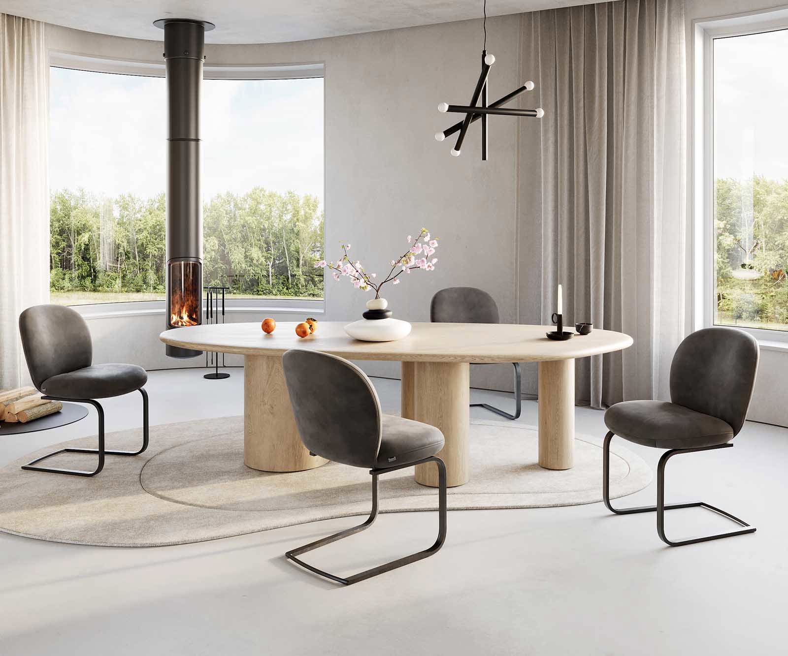 Jedálenská stolička Nube-Flex mikrovlákno antracit vintage jedálenská stolička plochá čierna vrecková pružina - Image 4