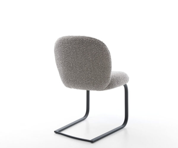 Jedálenská stolička Nube-Flex bouclé striebornošedá jedálenská stolička plochá čierna vrecková pružina - Image 5