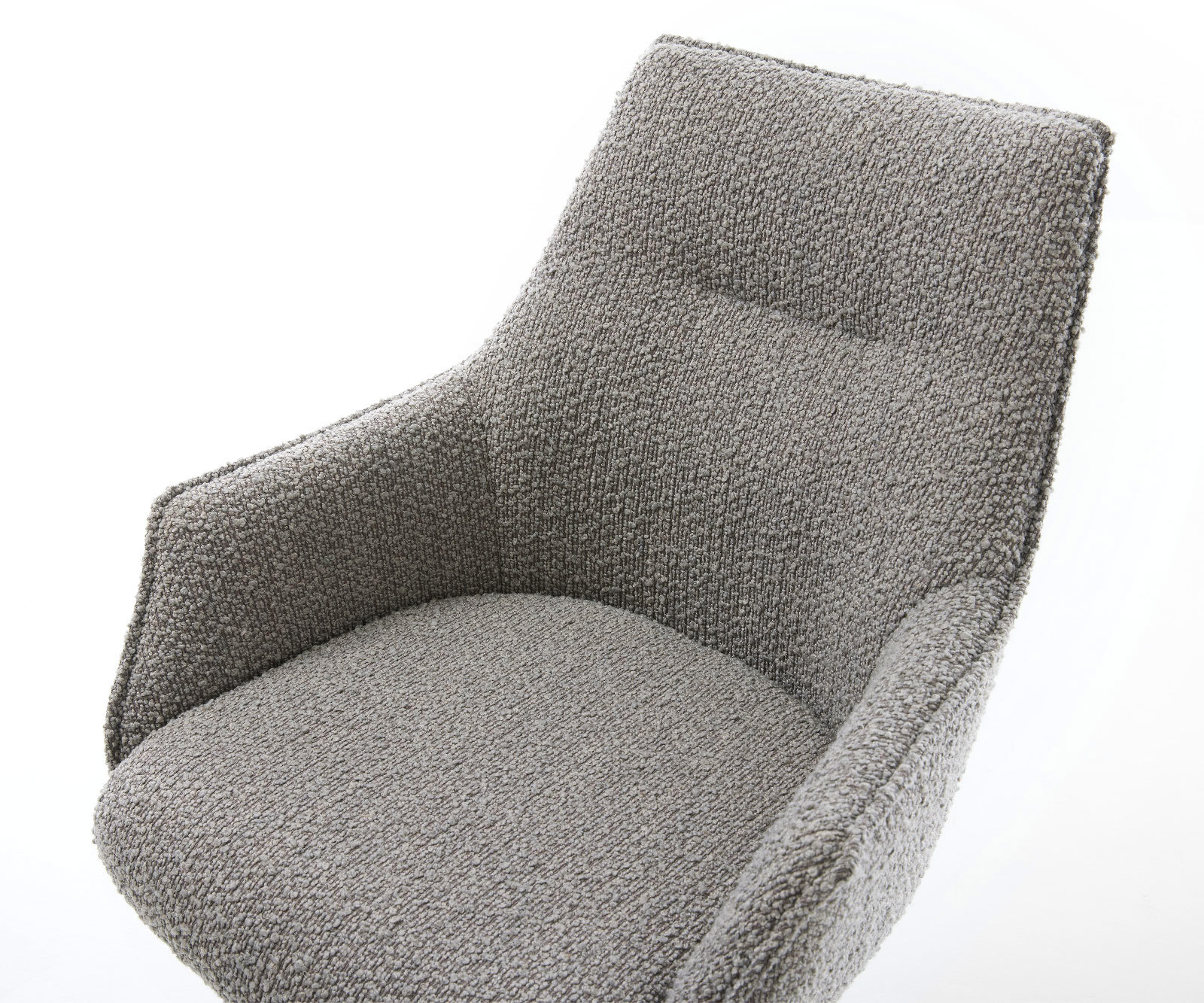 Jedálenská stolička Alja-Flex s opierkami bouclé strieborno sivá tenká podstava čierna vrecková pružina - Image 4