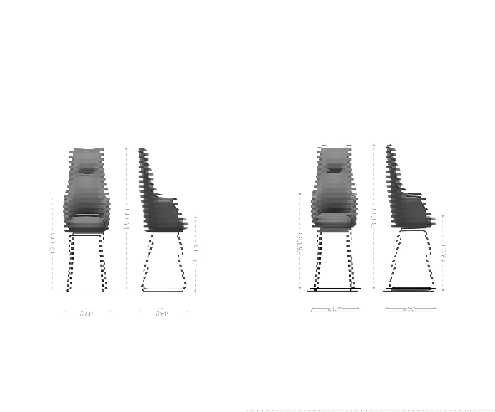 Jedálenská stolička Alja-Flex s opierkami bouclé strieborno sivá tenká podstava čierna vrecková pružina - Image 6