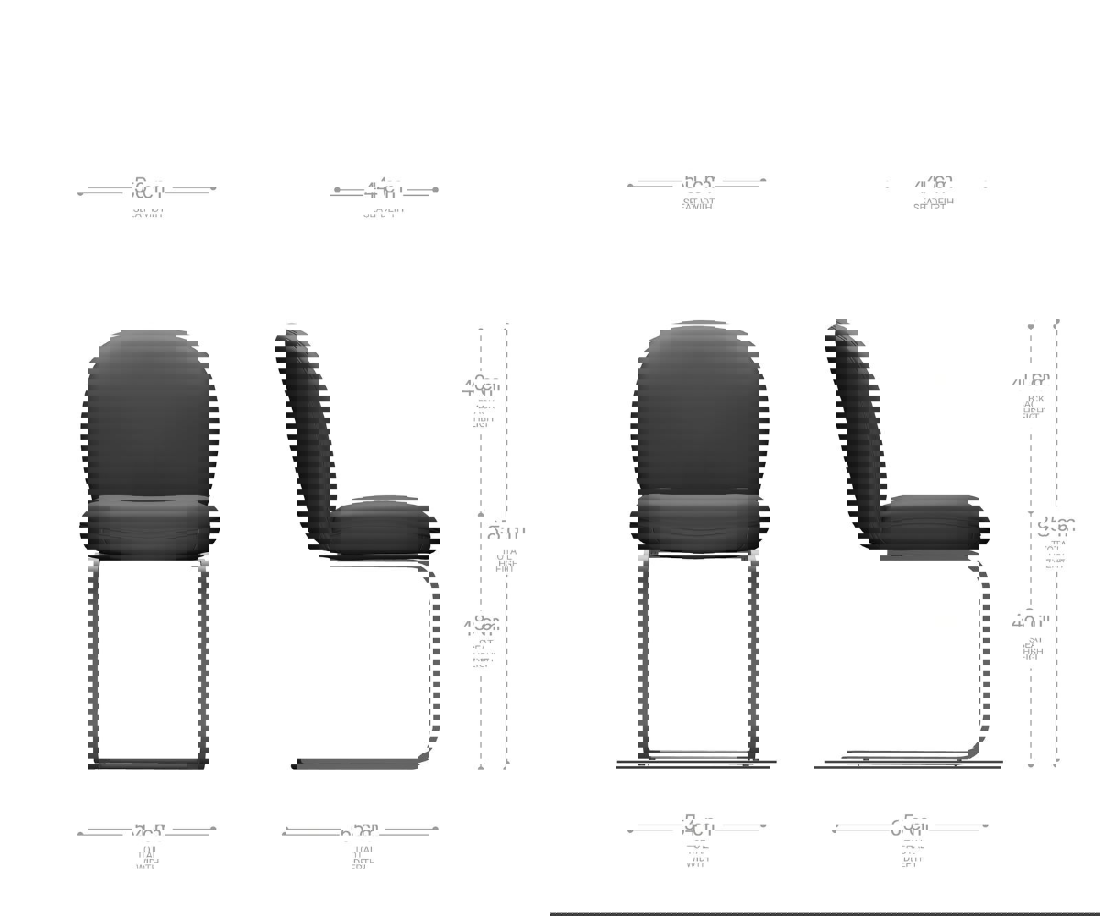 Jedálenská stolička Nube-Flex pravá koža čierna jedálenská stolička plochá čierna vrecková pružina - Image 6